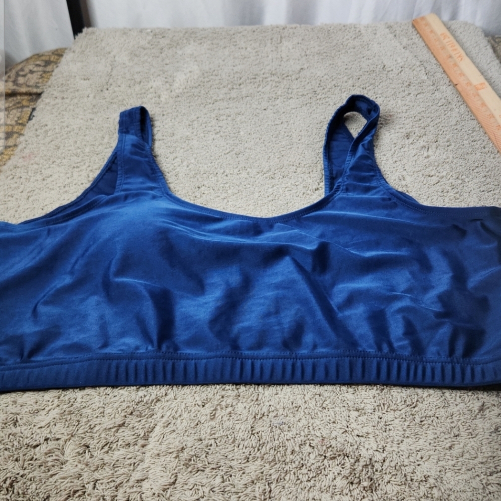 Women's Blue Swim Bralette With Removable Pads - Real Essentials - 3X